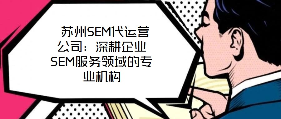 蘇州SEM代運(yùn)營公司:深耕企業(yè)SEM服務(wù)領(lǐng)域的專業(yè)機(jī)構(gòu)
