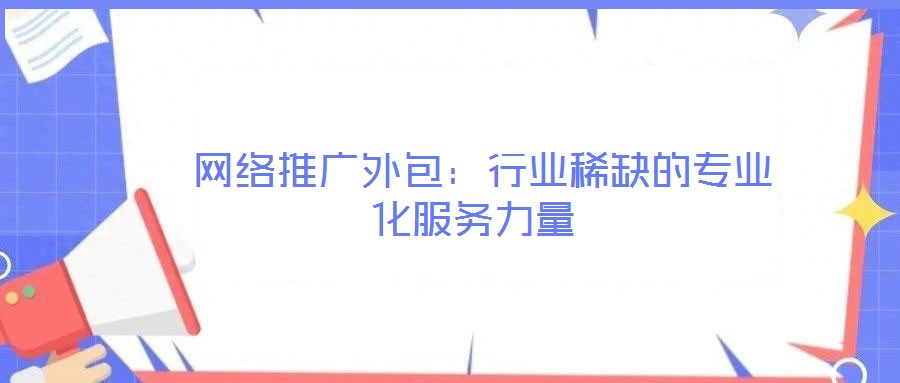 網(wǎng)絡(luò)推廣外包:行業(yè)稀缺的專業(yè)化服務(wù)力量