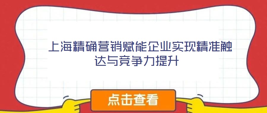  上海精確營銷賦能企業(yè)實現(xiàn)精準(zhǔn)觸達與競爭力提升
