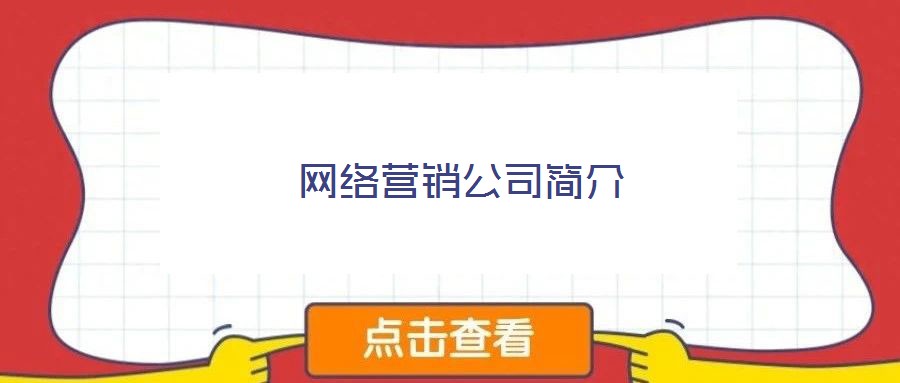網(wǎng)絡營銷公司簡介