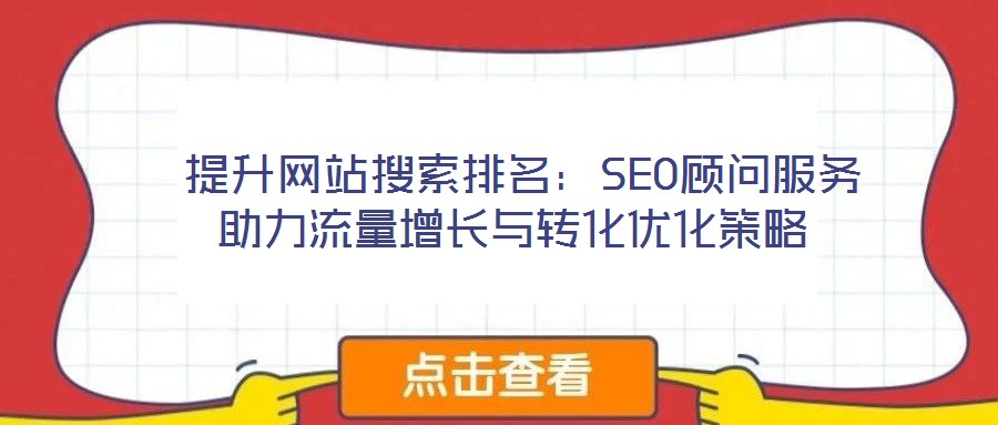 提升網(wǎng)站搜索排名:SEO顧問服務助力流量增長與轉(zhuǎn)化優(yōu)化策略