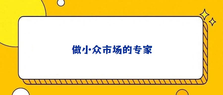 做小眾市場(chǎng)的專家